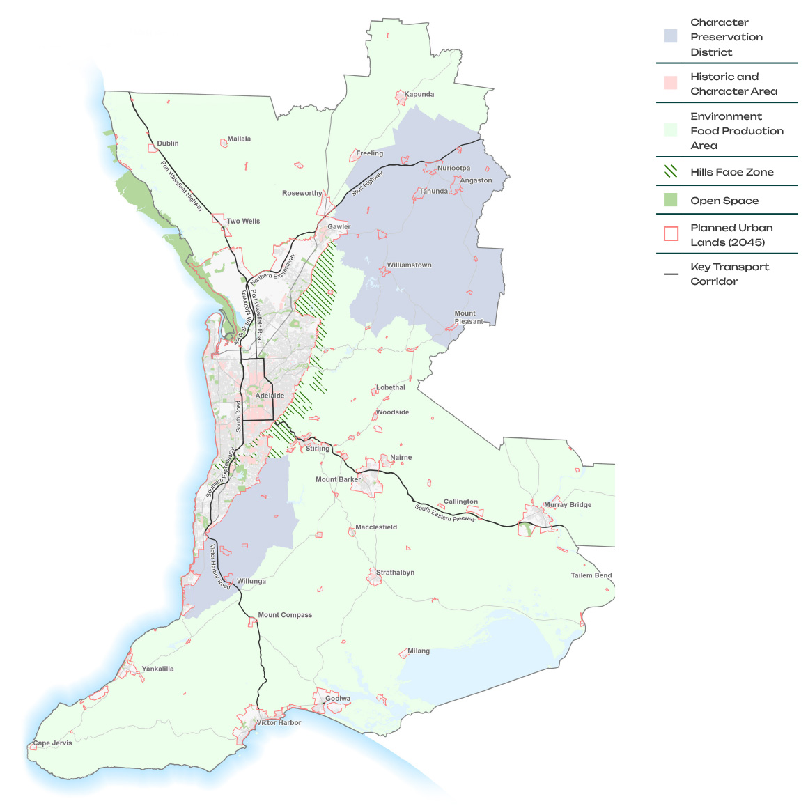 Greater Adelaide Regional Plan - Map - High-level constraints, Greater Adelaide